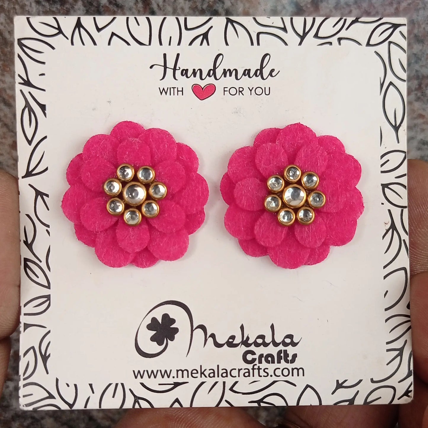 Big Flower Stud Earrings Changeable Earrings in all colours | Big Stud earrings for women | weightless earrings