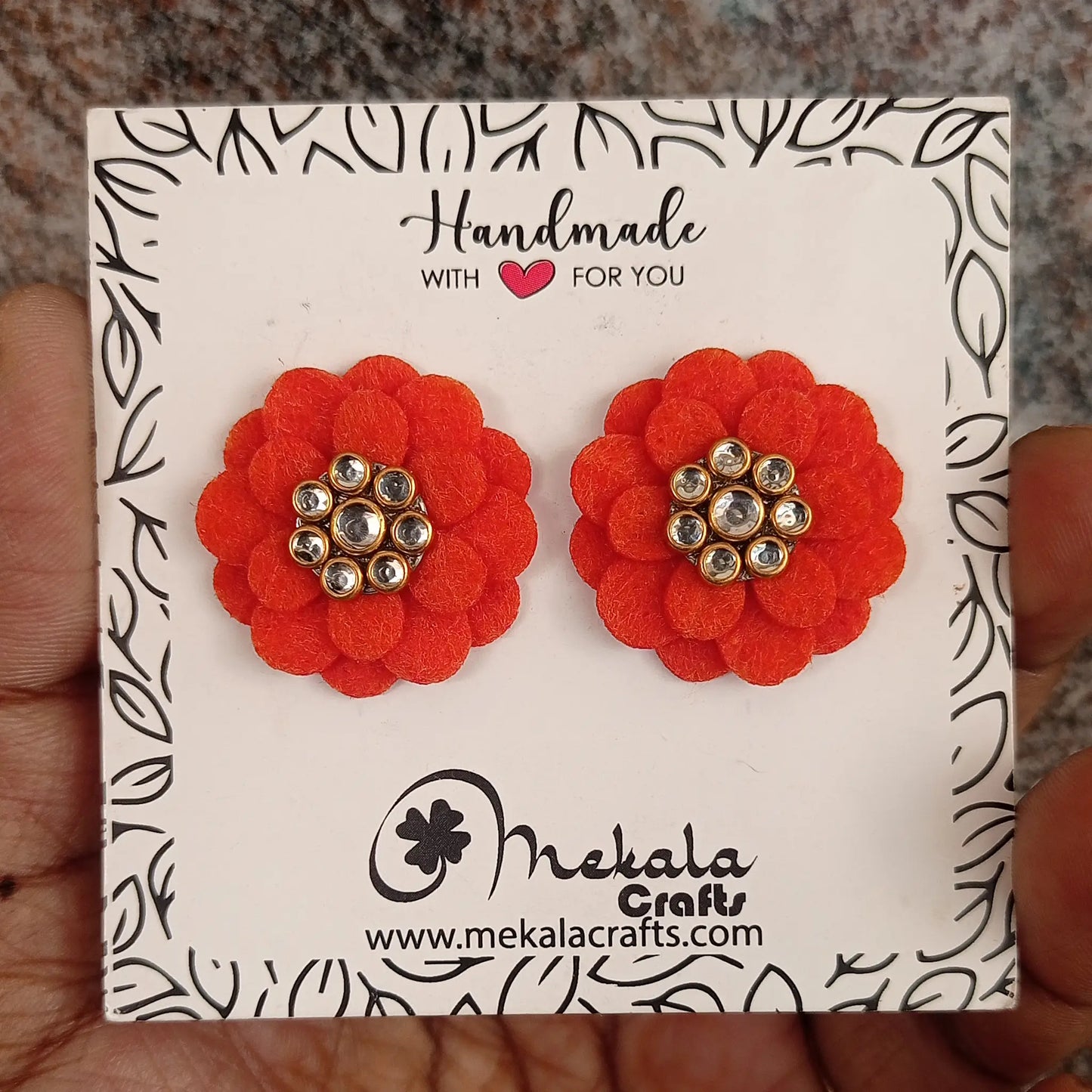 Big Flower Stud Earrings Changeable Earrings in all colours | Big Stud earrings for women | weightless earrings