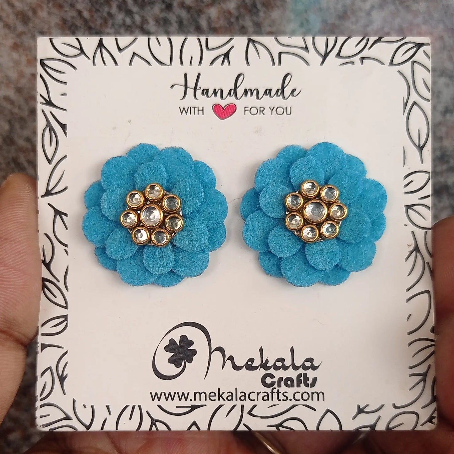 Big Flower Stud Earrings Changeable Earrings in all colours | Big Stud earrings for women | weightless earrings