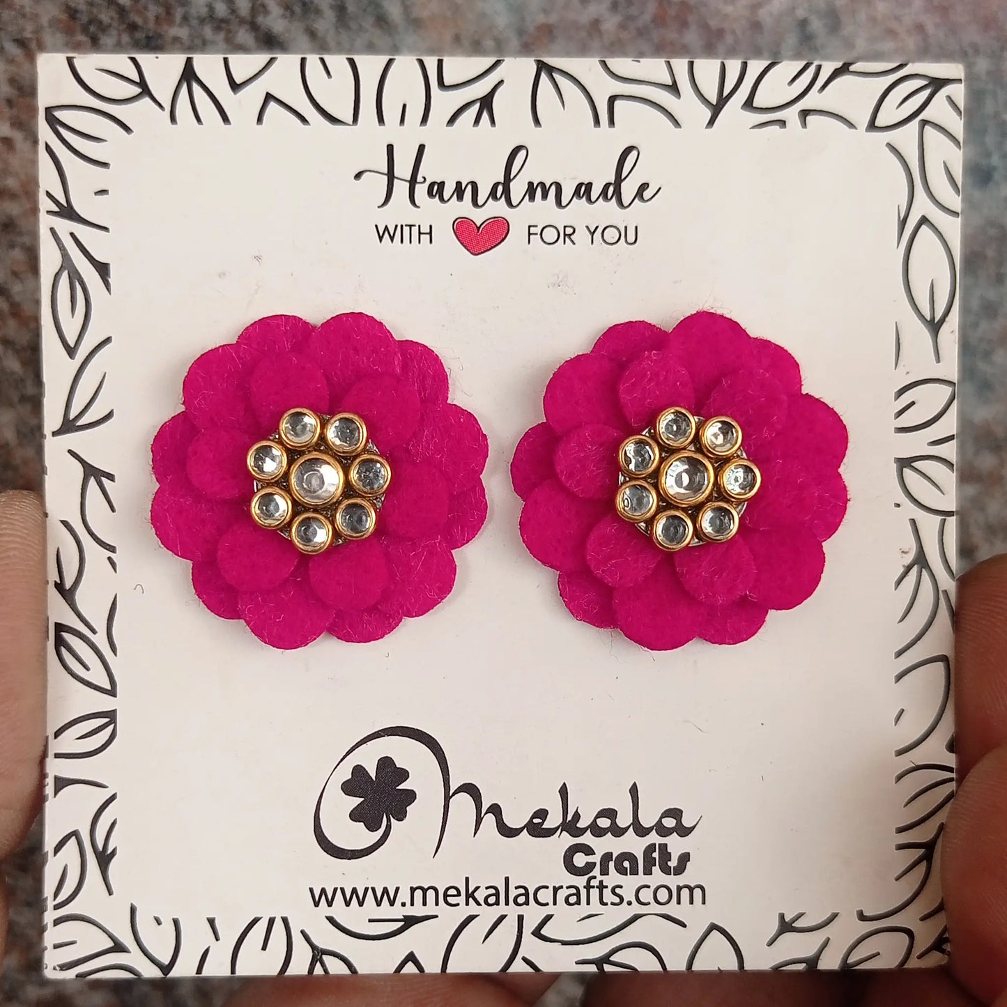 Big Flower Stud Earrings Changeable Earrings in all colours | Big Stud earrings for women | weightless earrings