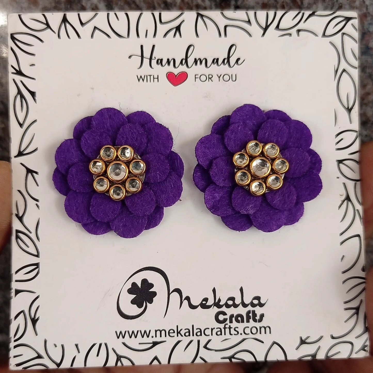 Big Flower Stud Earrings Changeable Earrings in all colours | Big Stud earrings for women | weightless earrings