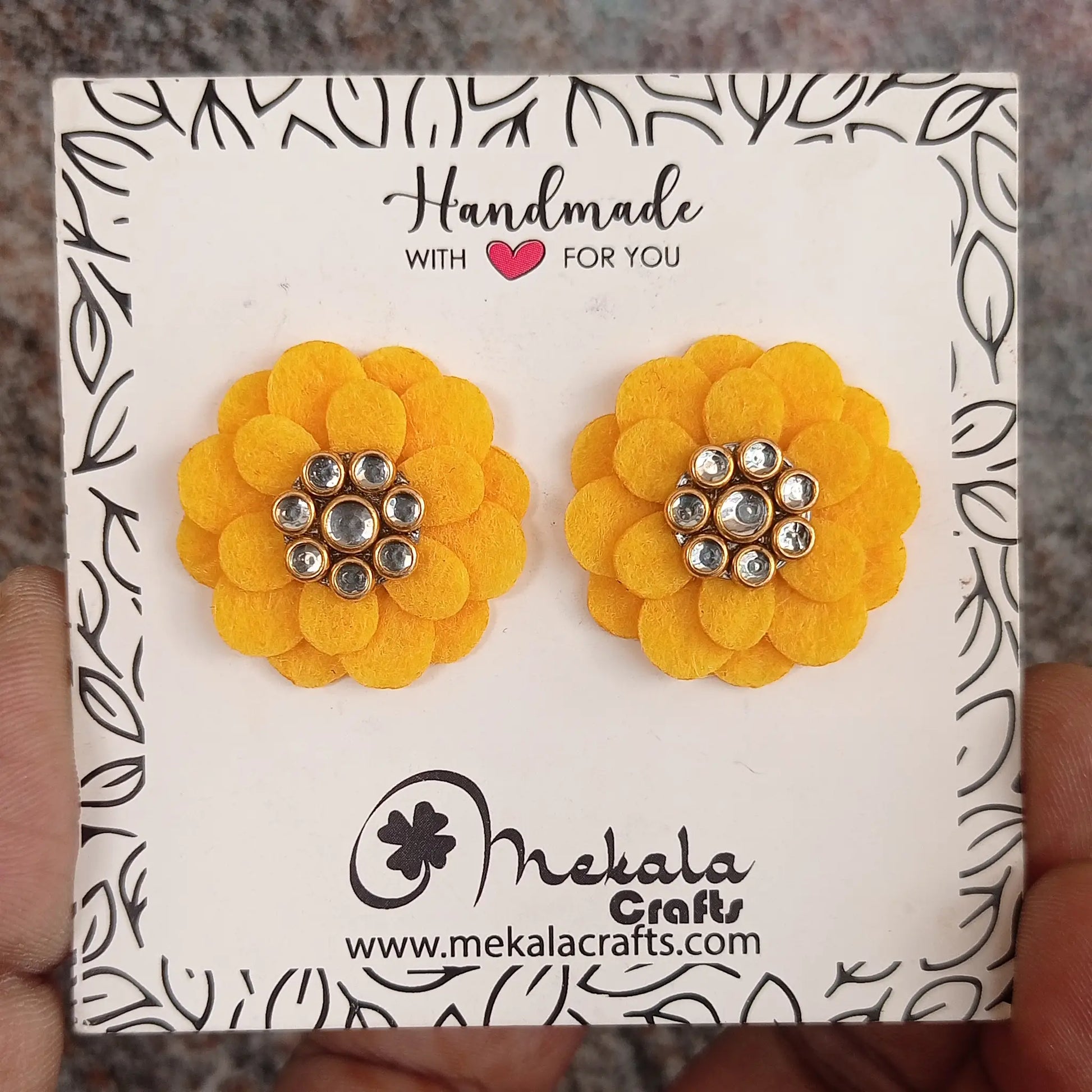 sunflower yellow stud earrings