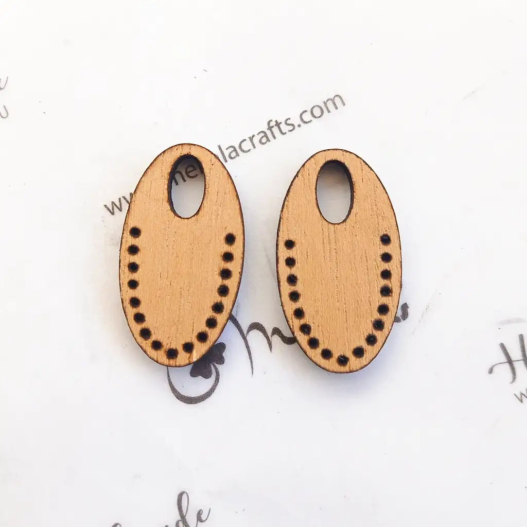 wood embroidery earrings