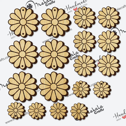 Daisy flower wooden pre marked base for Diy Jewellery makers | diy project ideas | wooden cut outs