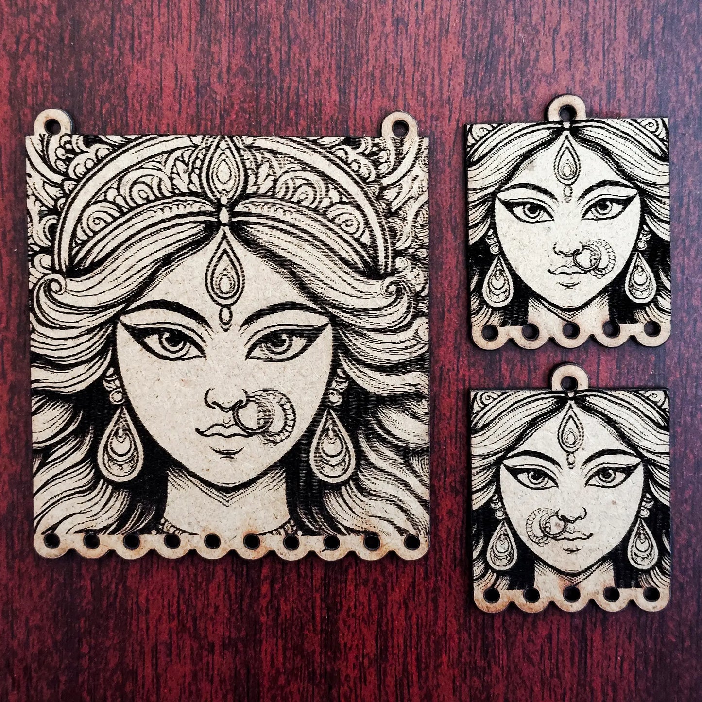 Women face MDF cutout | pre marked wooden shapes for diy crafts | Navrathiri MDF (Pack of 1 set)