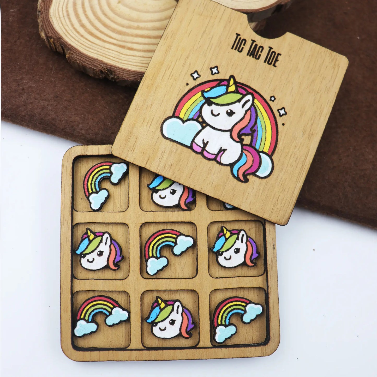 Tic Tac Toe game board wooden game board personalized gift for kids ,family and friends