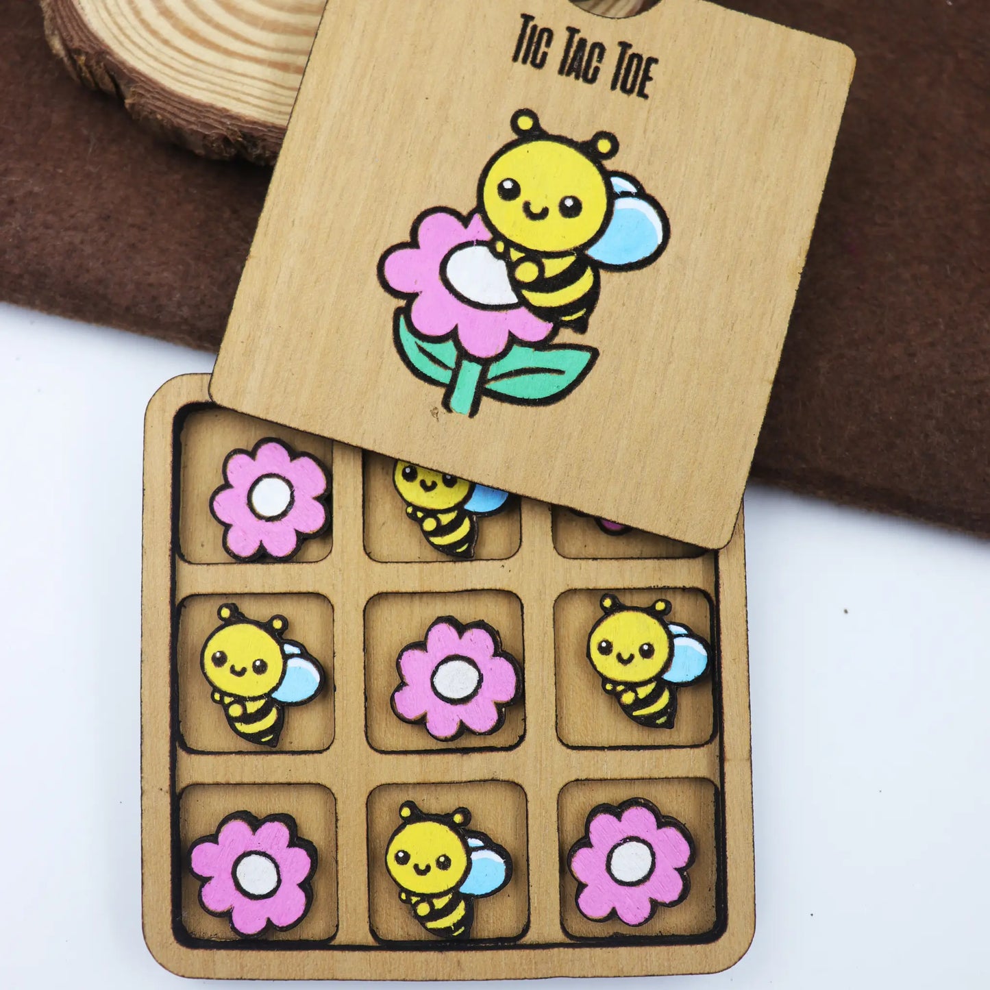 Tic Tac Toe game board wooden game board personalized gift for kids ,family and friends