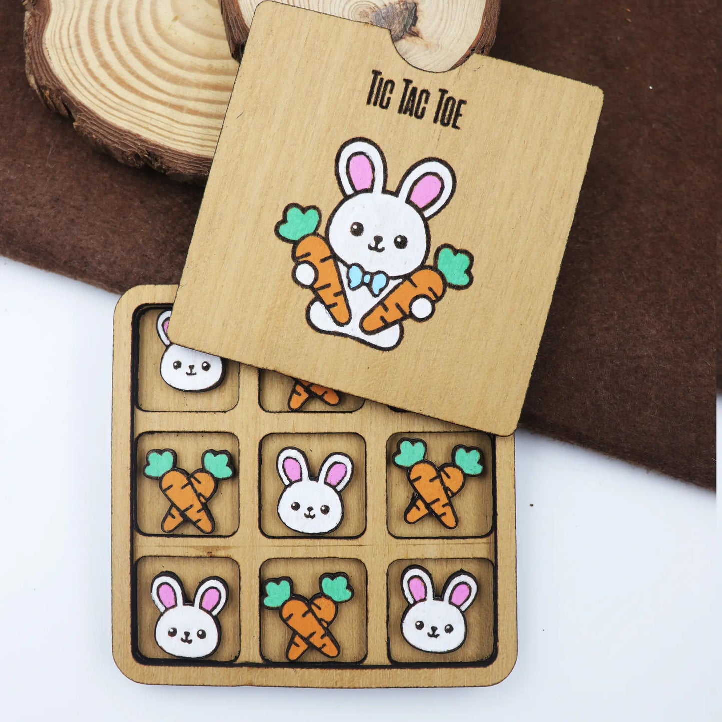 Tic Tac Toe game board wooden game board personalized gift for kids ,family and friends