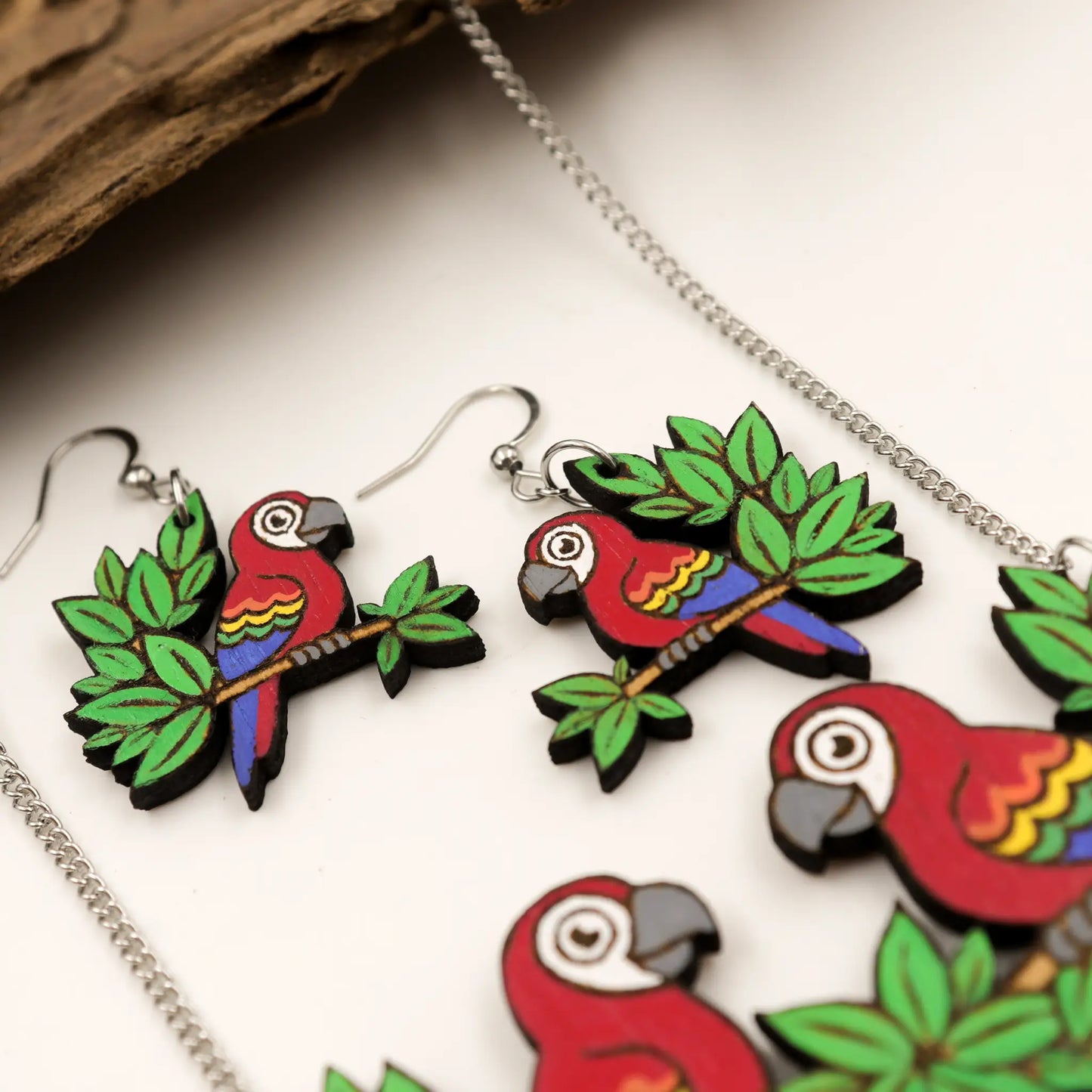 Macaw Wooden Jewellery Set