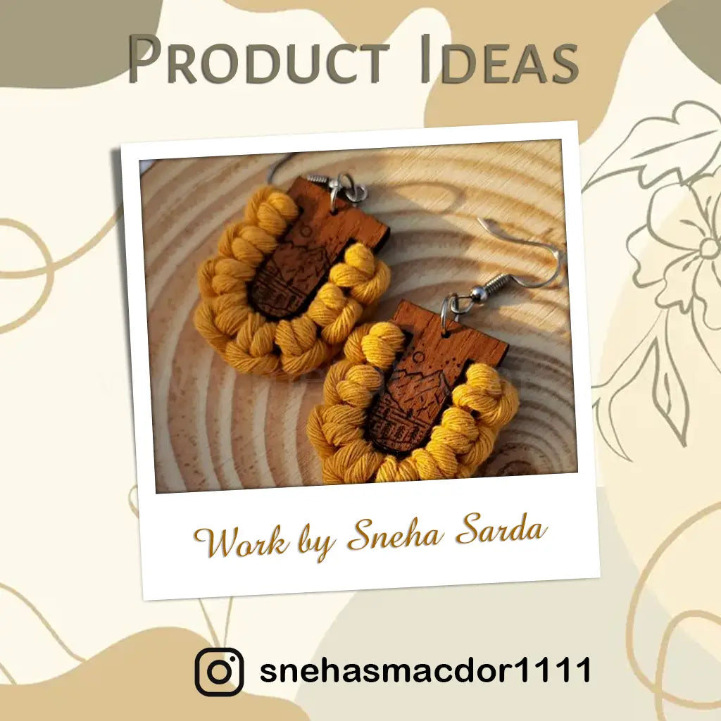 Sunrise Macrame Wooden Earring Base (Set of 2)