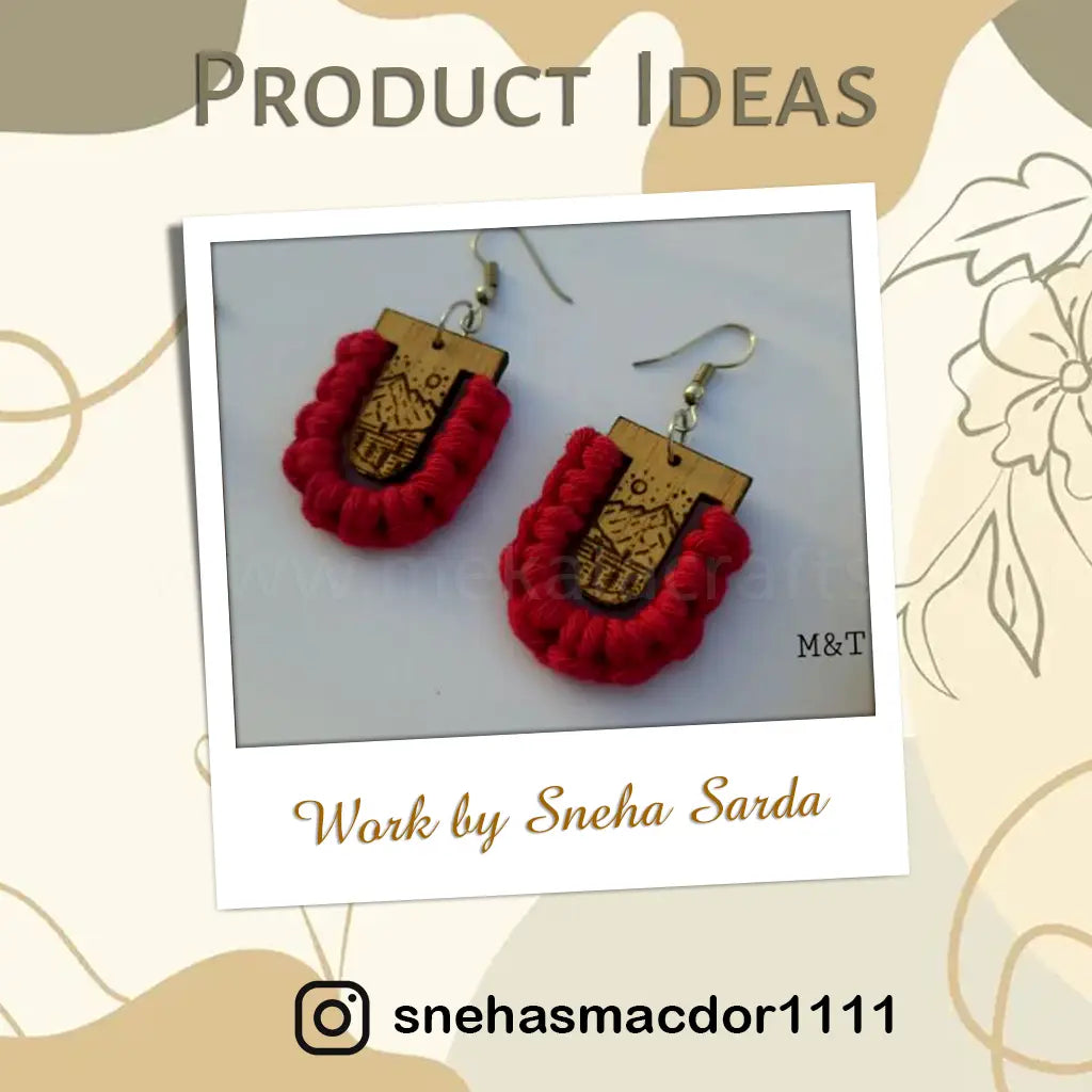Sunrise Macrame Wooden Earring Base (Set of 2)