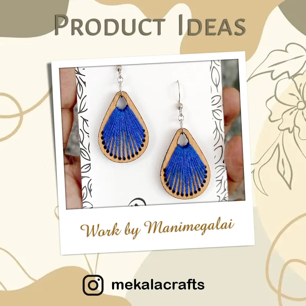 embroidery earring laser cut file | Peruvian earrings | easy to stitch earrings | pdf dxf and svg file formats