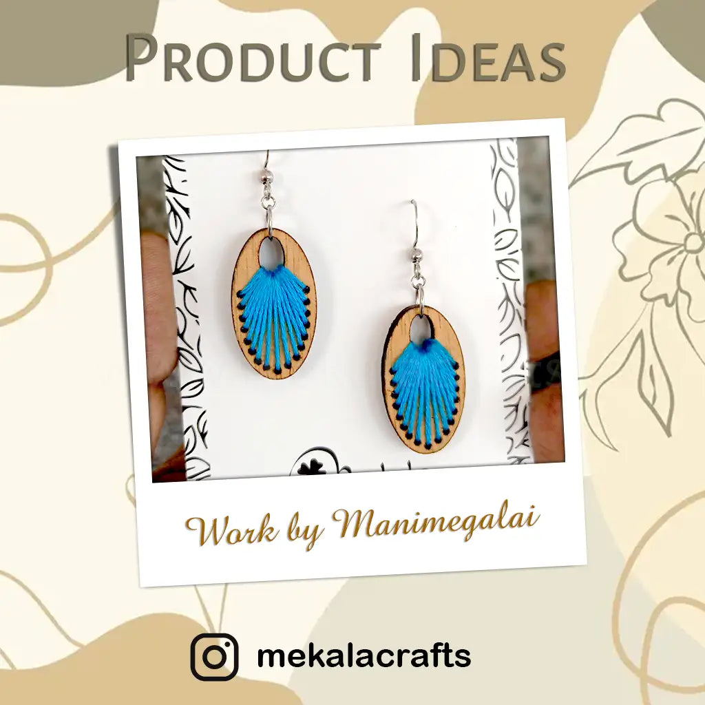 embroidery earring laser cut file | Peruvian earrings | easy to stitch earrings | pdf dxf and svg file formats