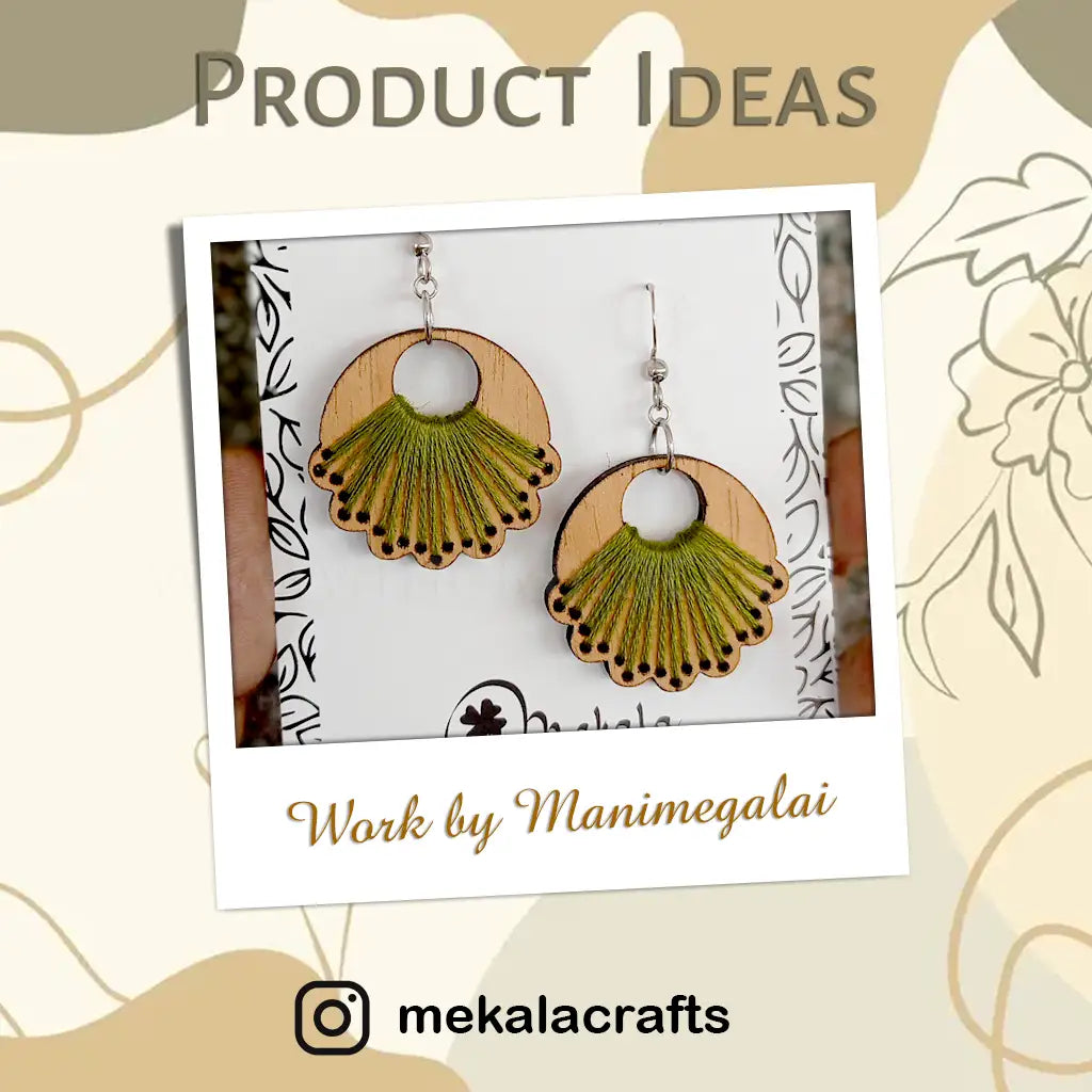 embroidery earring laser cut file | Peruvian earrings | easy to stitch earrings | pdf dxf and svg file formats