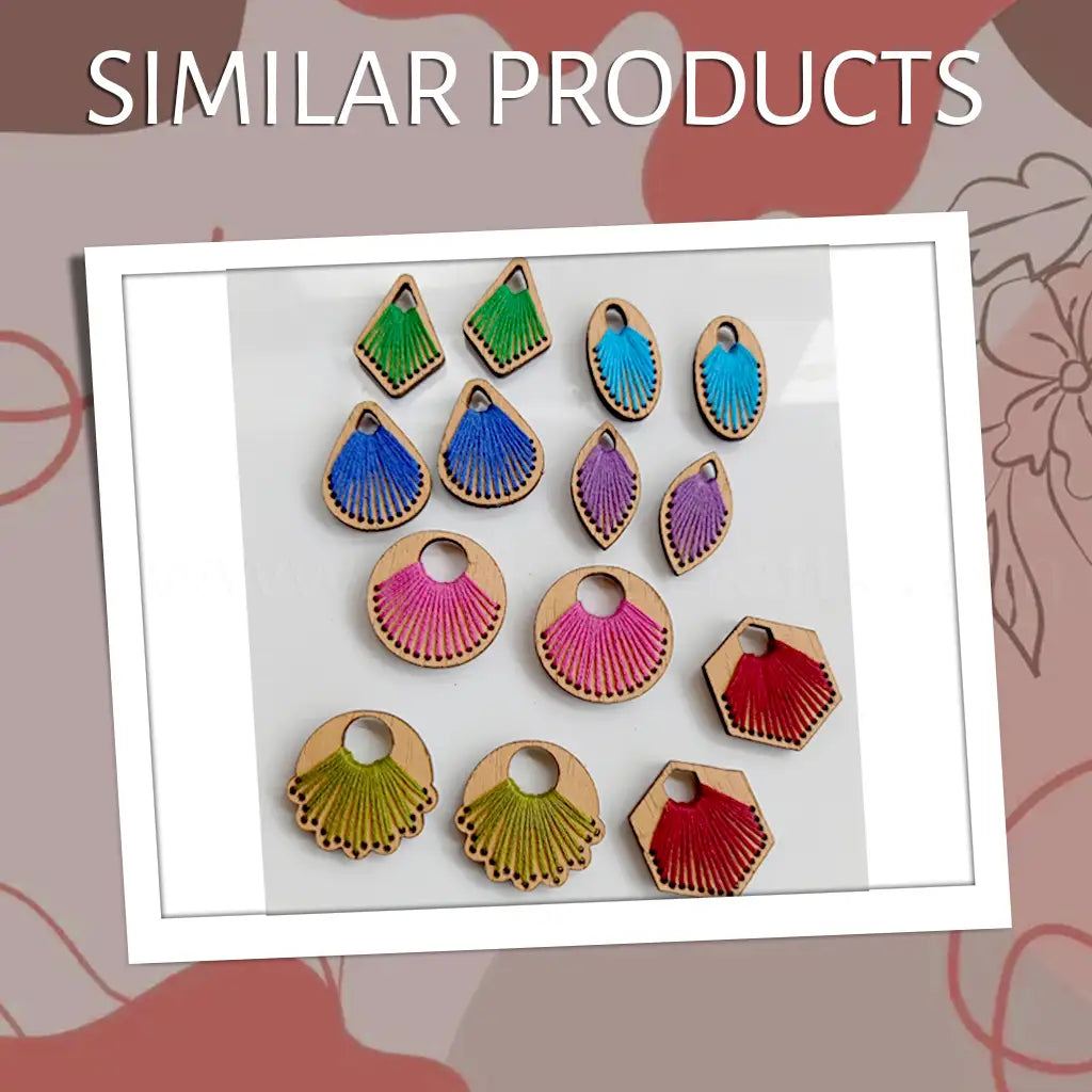 embroidery wooden earrings