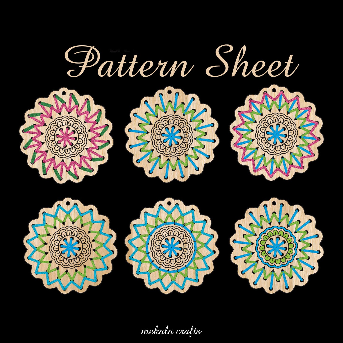 embroidery earrings svg file sunburst mandala laser cut file available in svg dxf and pdf format