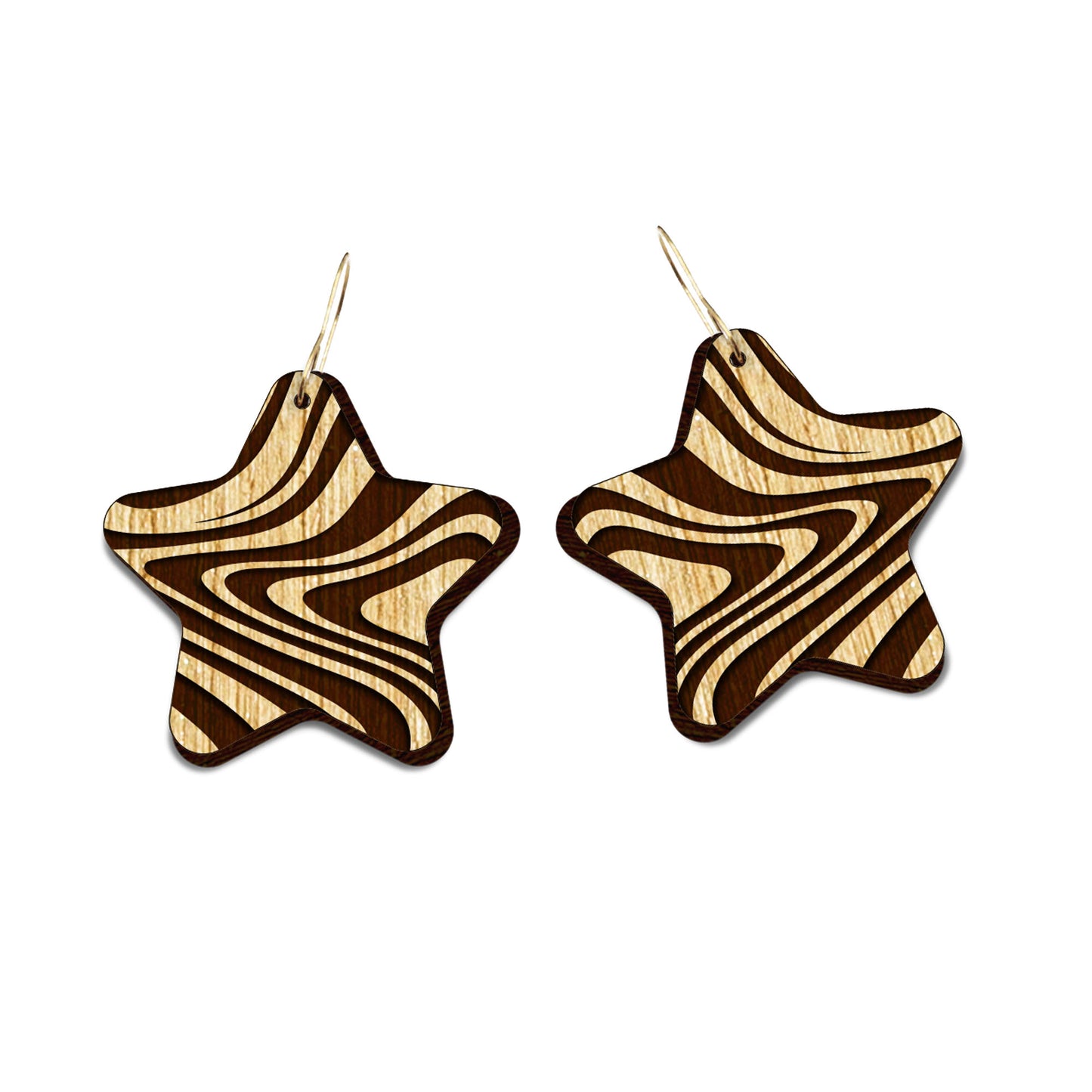 marble waves laser cut earring file, wave pattern earrings, wood earrings, laser earring files, glowforge svg