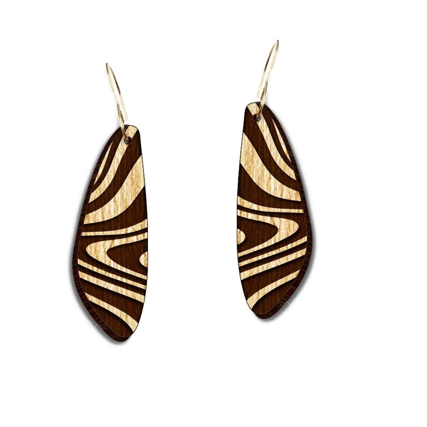 marble waves laser cut earring file, wave pattern earrings, wood earrings, laser earring files, glowforge svg