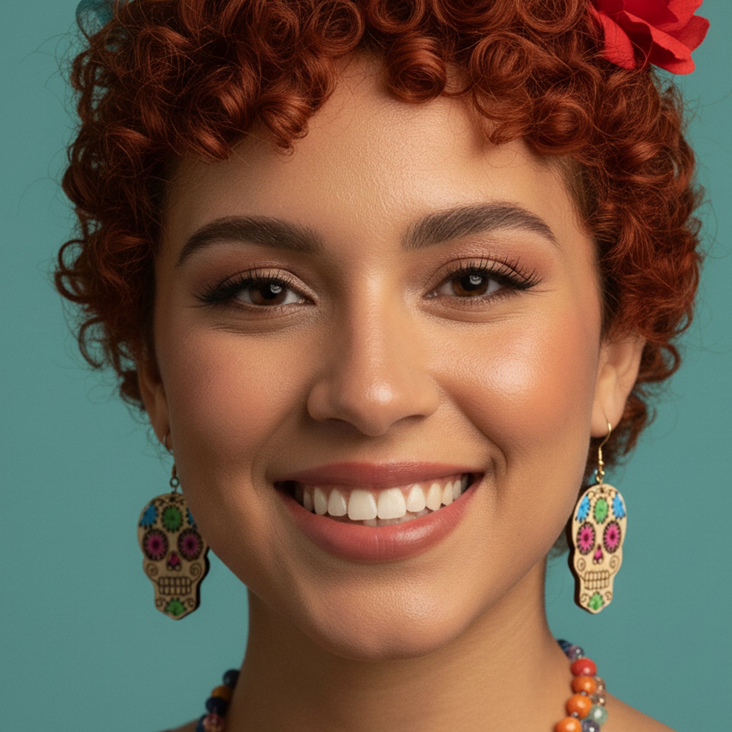 Sugar Skull embroidery earring laser cut file | wood acrylic leather | svg pdf and dxf