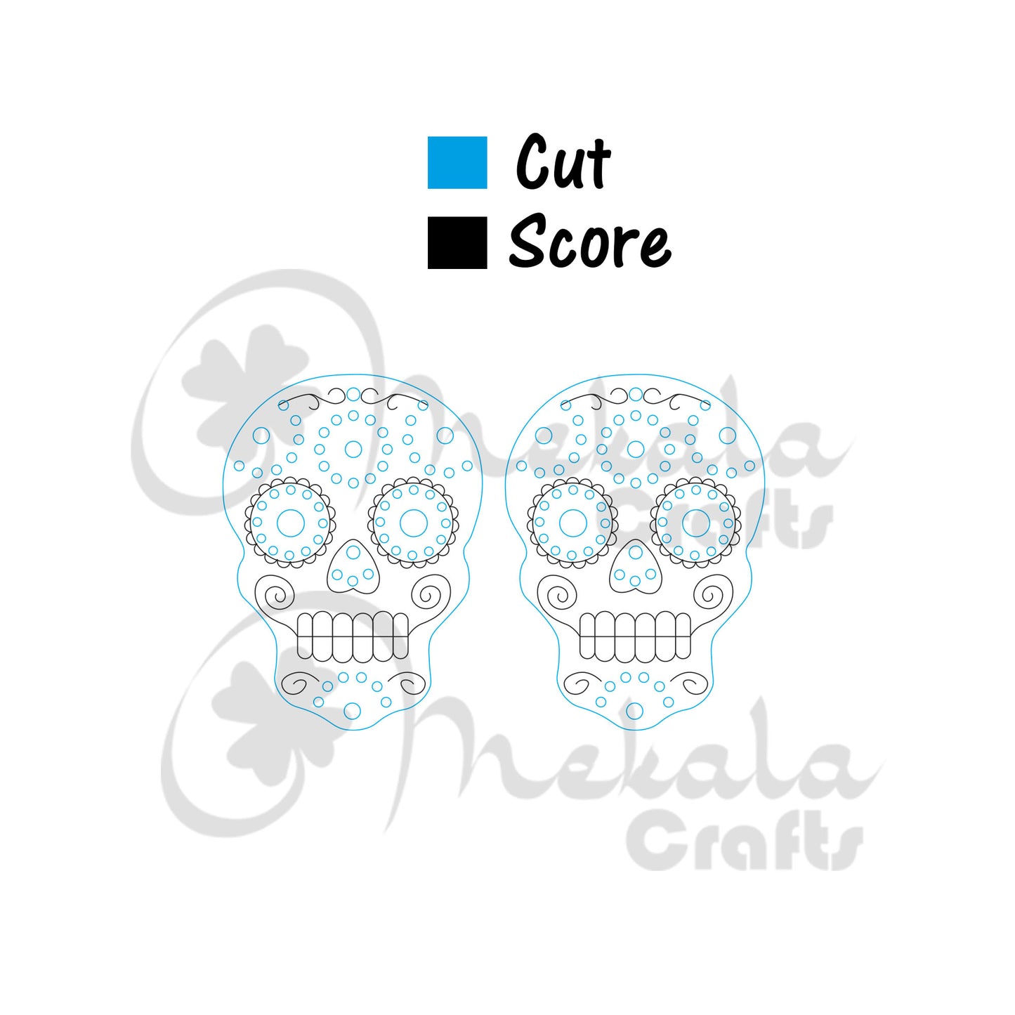 Sugar Skull embroidery earring laser cut file | wood acrylic leather | svg pdf and dxf