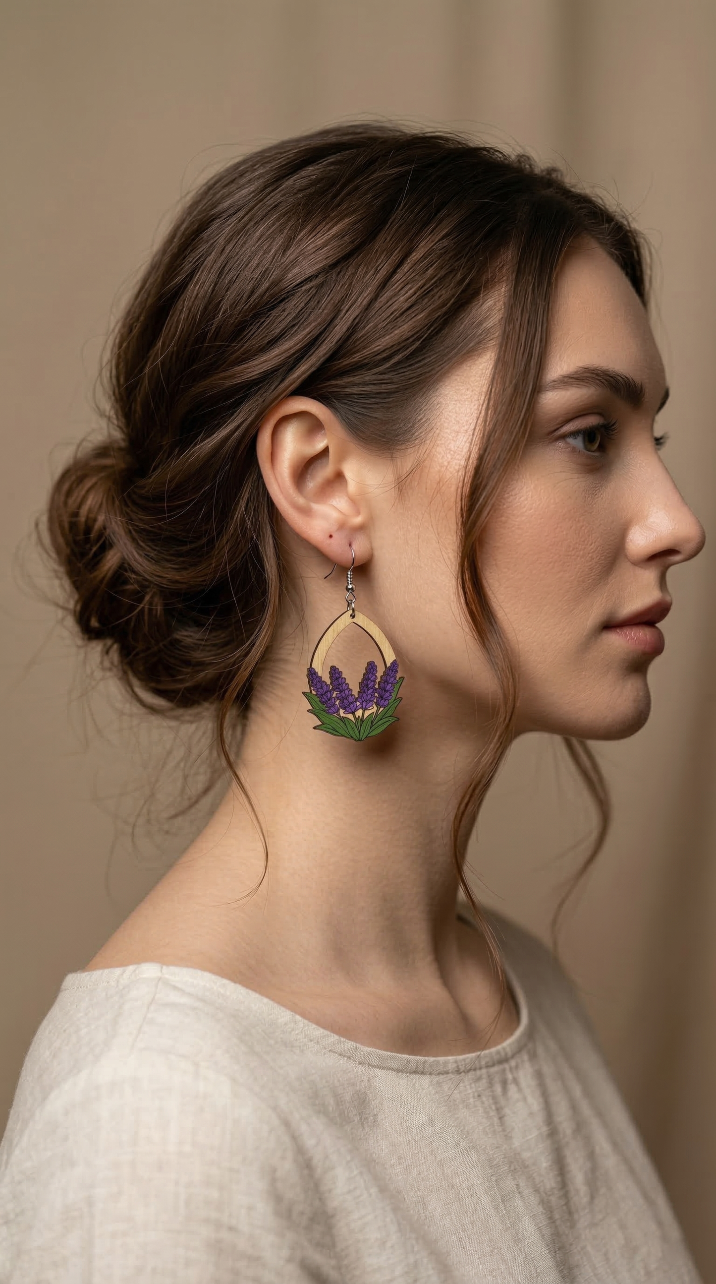 Lavender Earrings Laser Cut File: SVG, PDF, DXF (Digital Download)