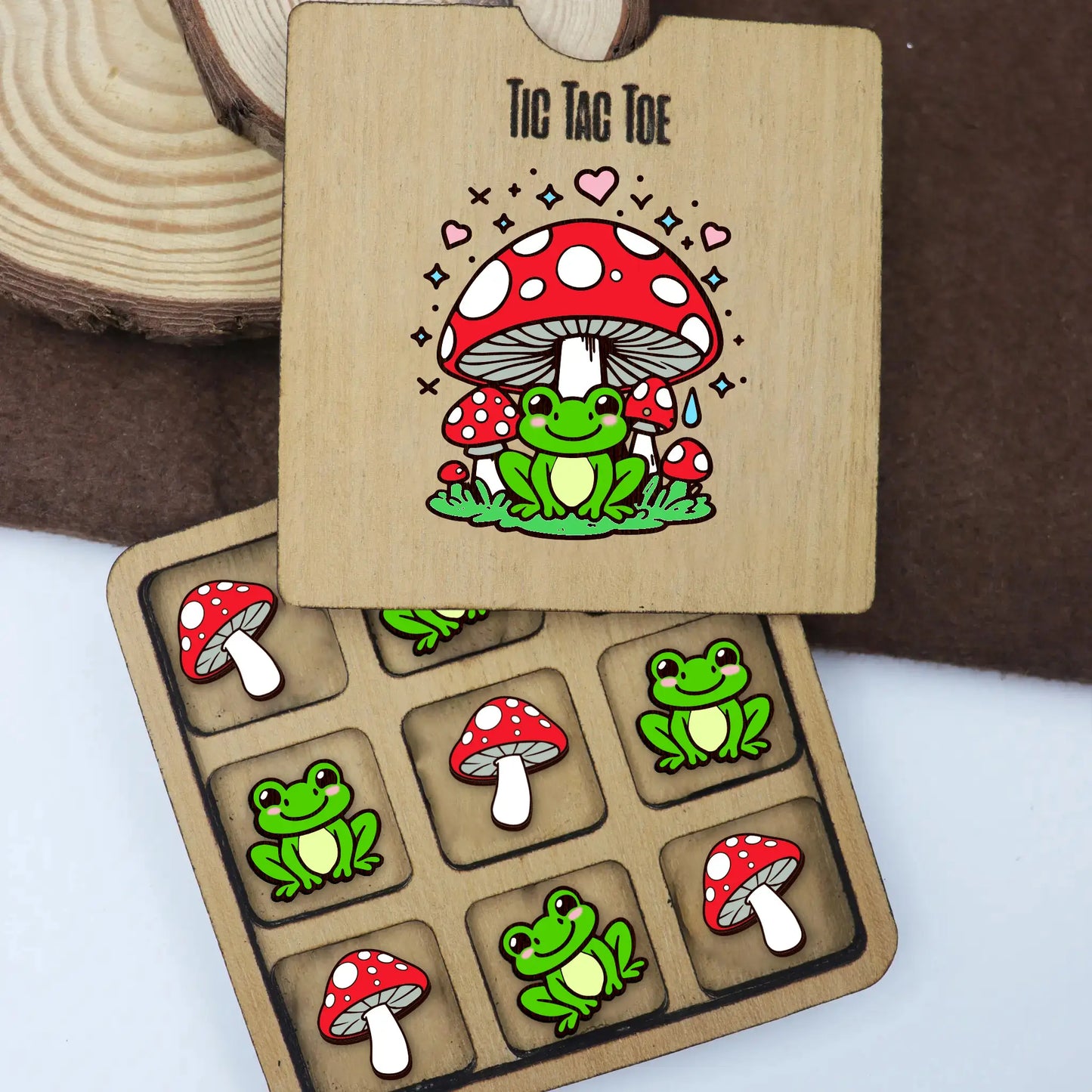 Tic Tac Toe game board wooden game board personalized gift for kids ,family and friends
