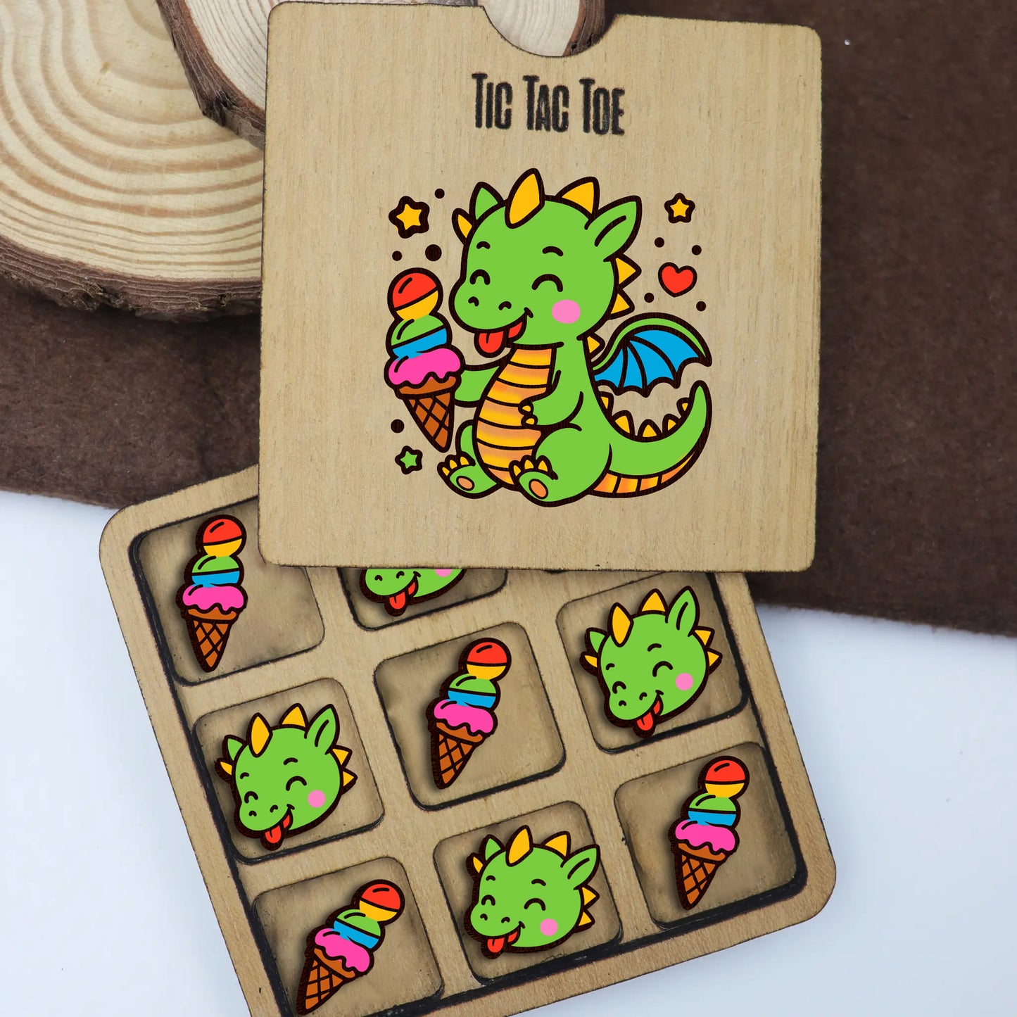 Tic Tac Toe game board wooden game board personalized gift for kids ,family and friends
