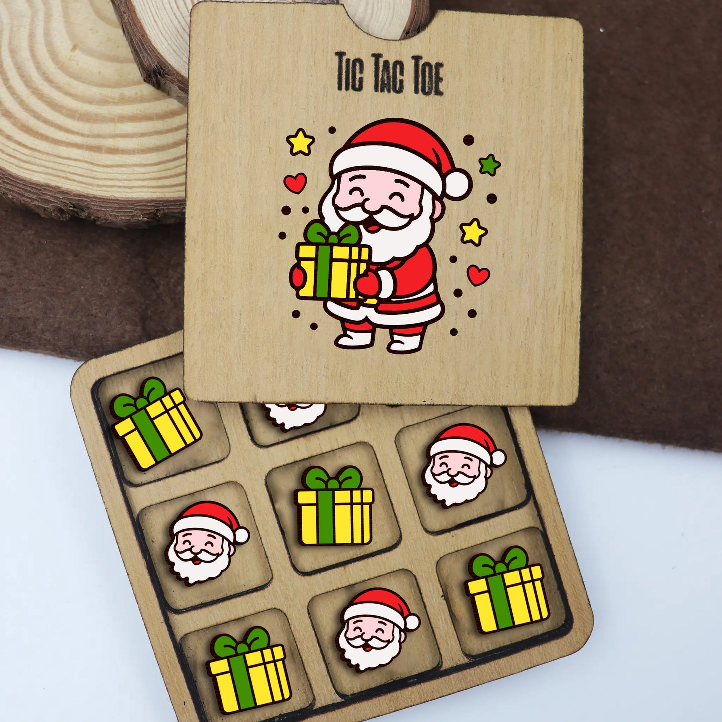 Tic Tac Toe game board wooden game board personalized gift for kids ,family and friends
