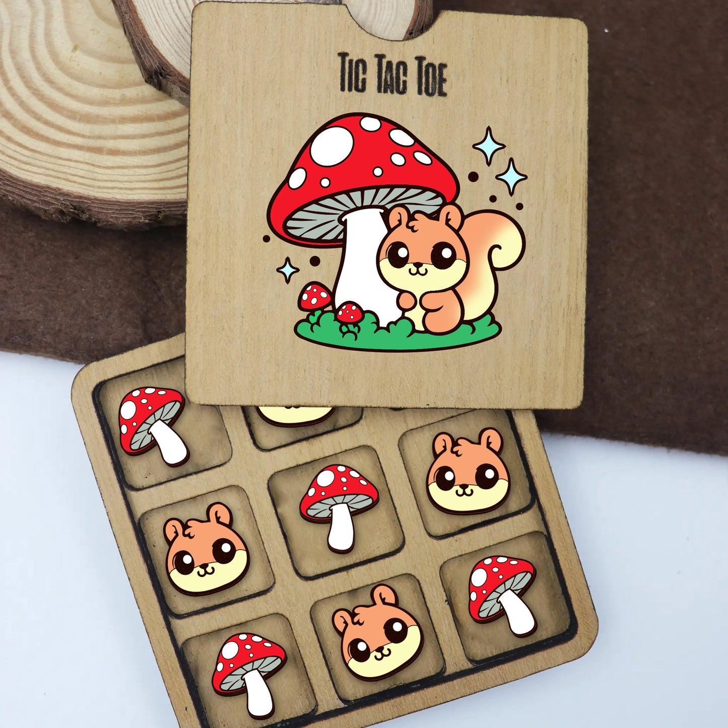 Tic Tac Toe game board wooden game board personalized gift for kids ,family and friends