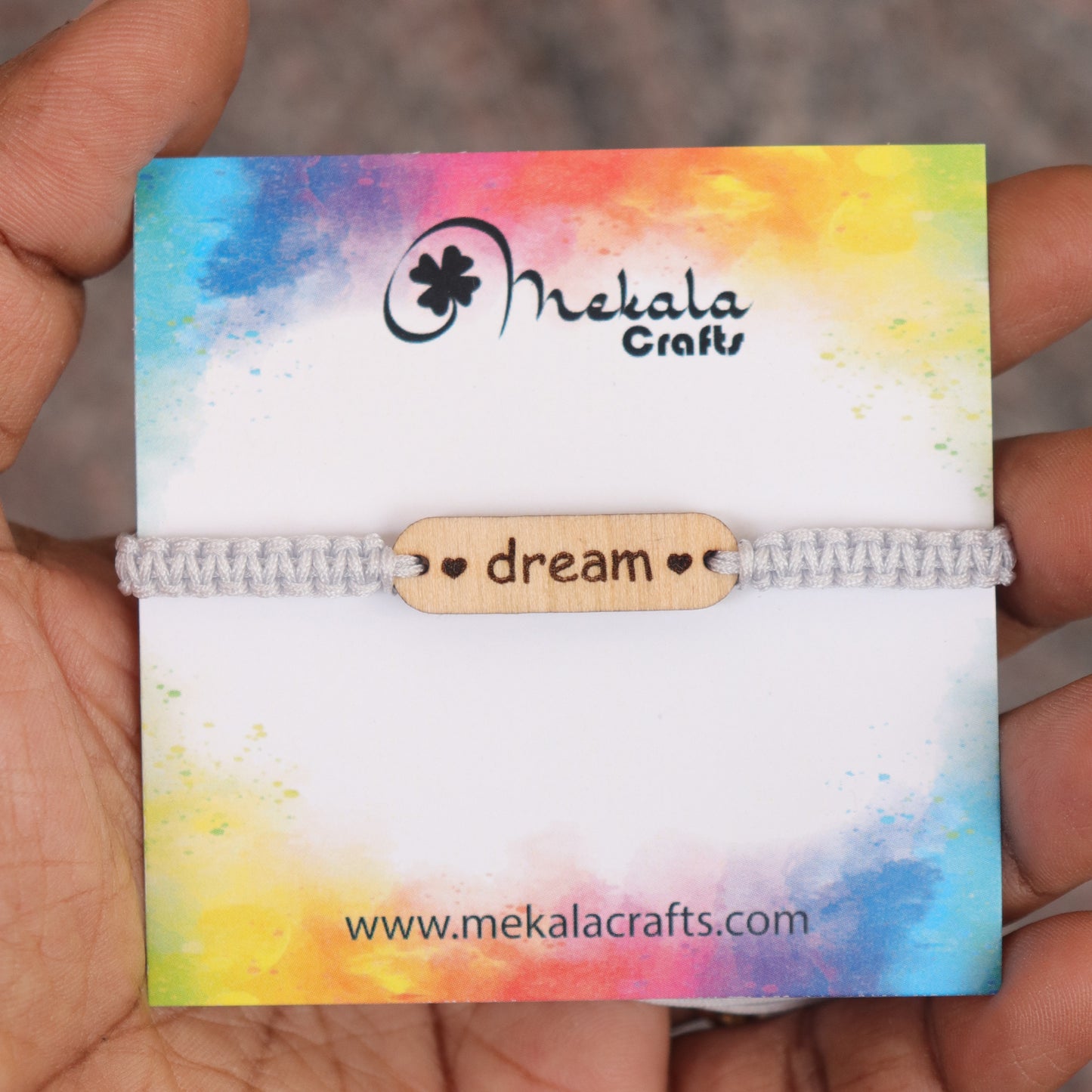 Custom Engraved Wooden Bar Bracelet - Personalized & Handmade – Adjustable Woven Cord