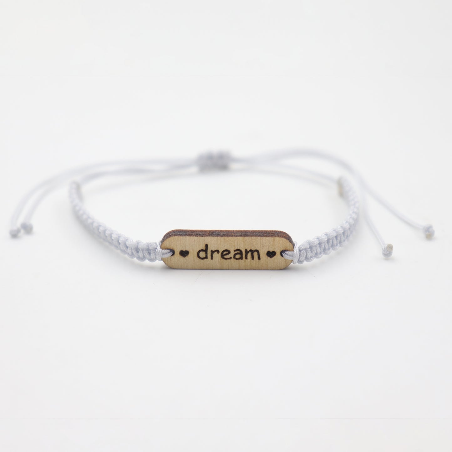 Custom Engraved Wooden Bar Bracelet - Personalized & Handmade – Adjustable Woven Cord