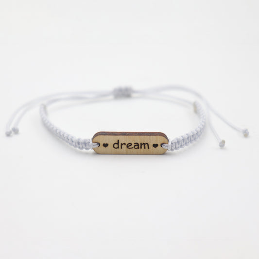 Custom Engraved Wooden Bar Bracelet - Personalized & Handmade – Adjustable Woven Cord
