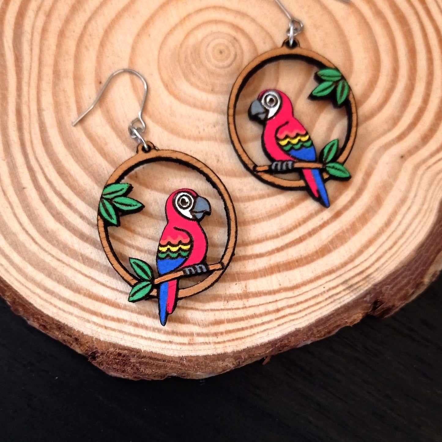 Macaw Bird Earrings