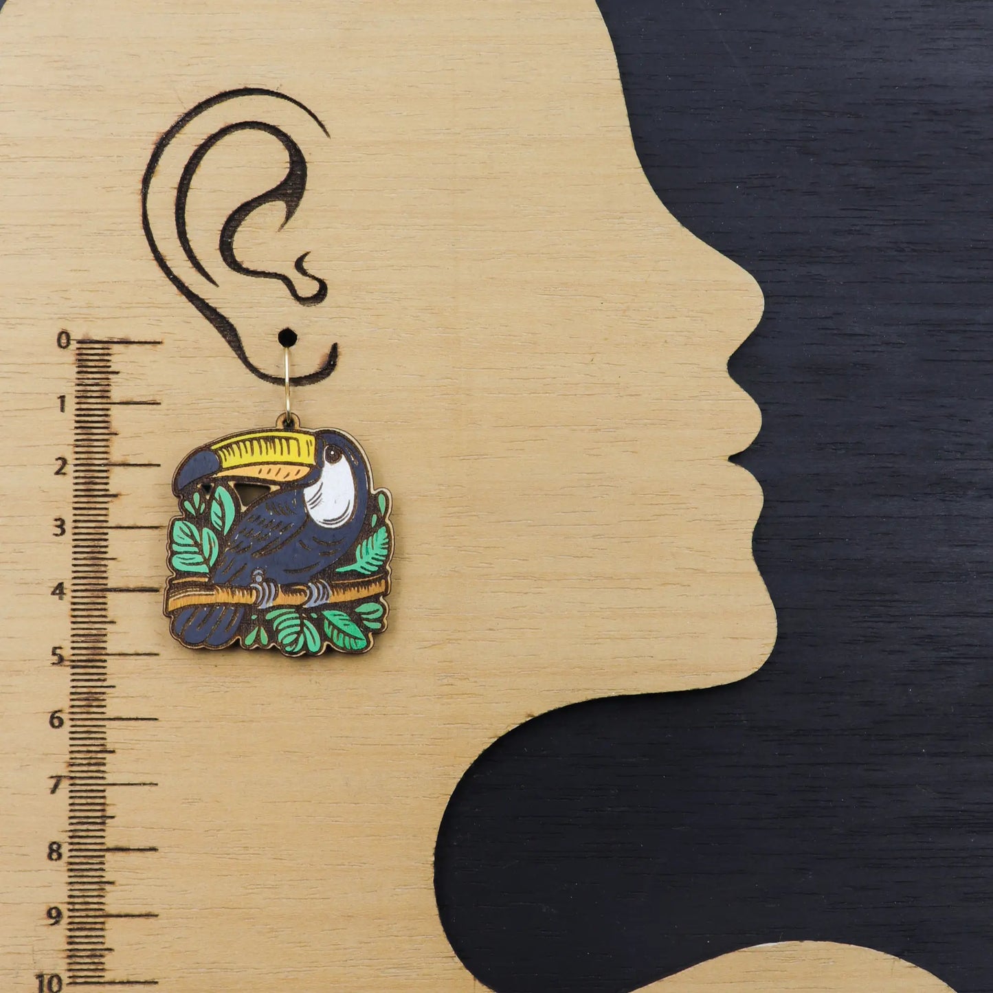 Toucan Bird wooden earrings for women | hand painted wood earring | DIY earrings | mekala crafts