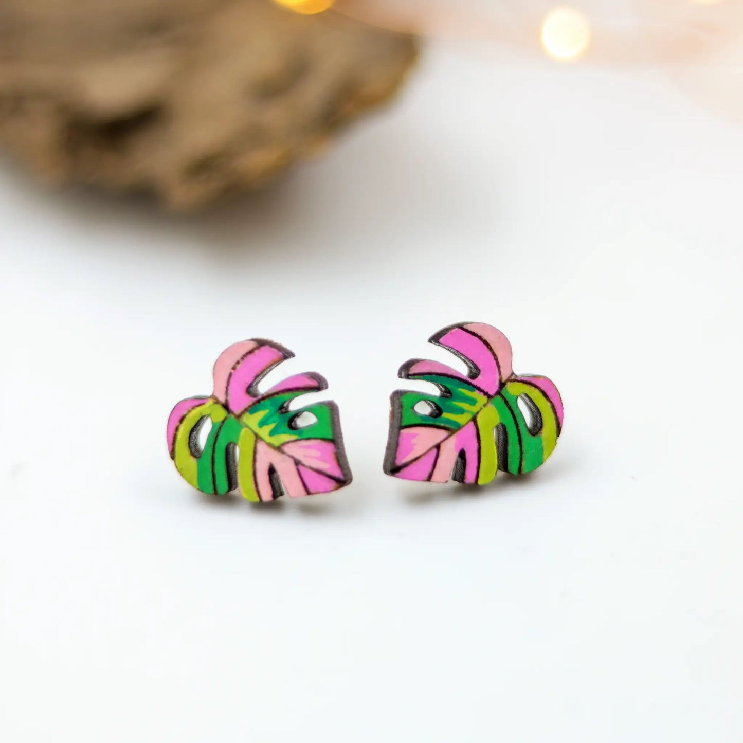 monstera earrings