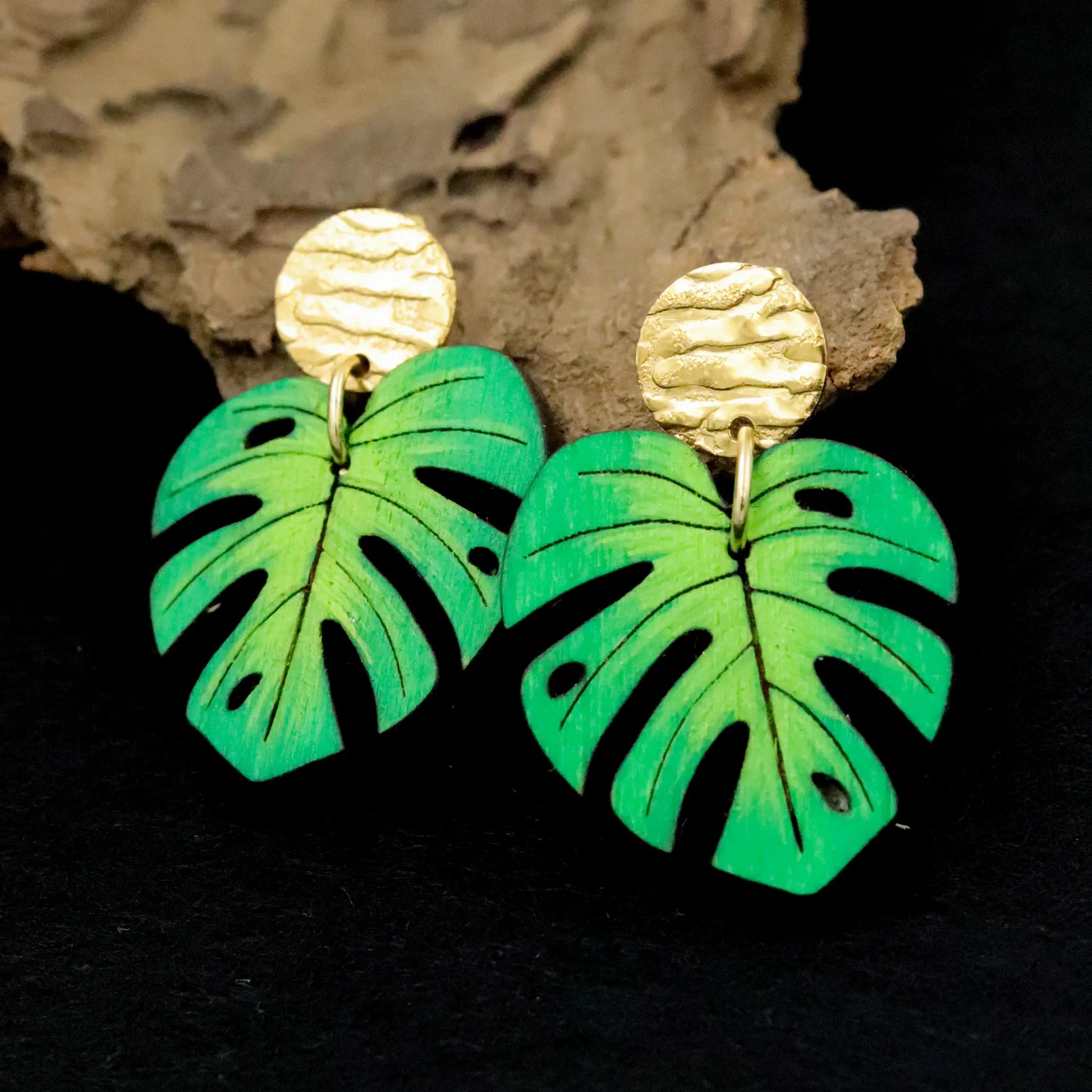 monstera earrings