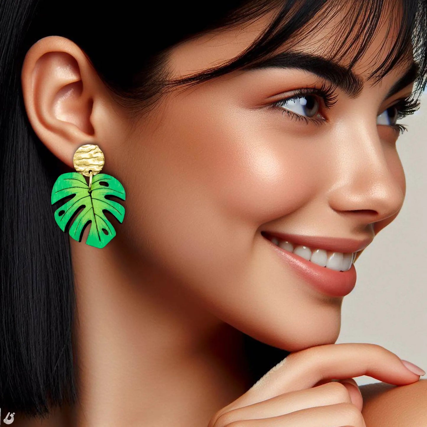 monstera earrings