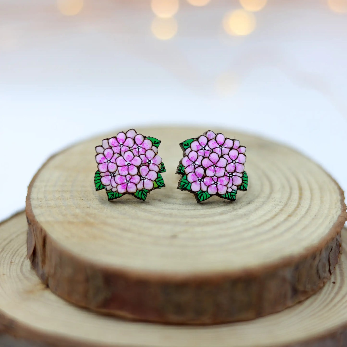 Pink Hydrangea Earrings