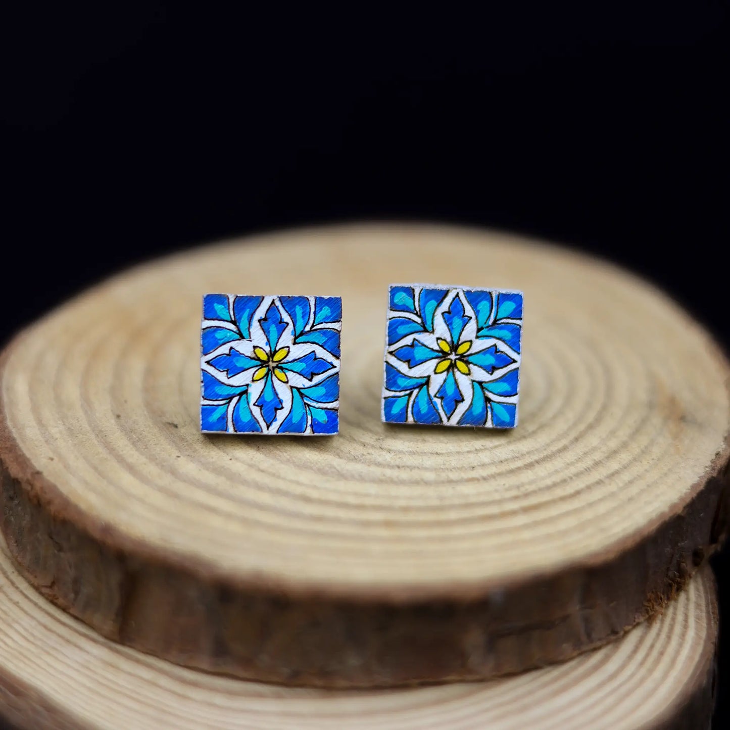 tile pattern earrings