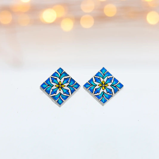 blue earrings