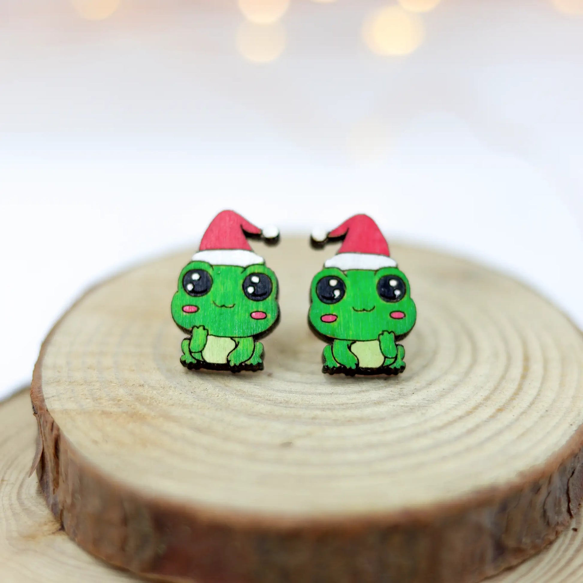 frog earrings