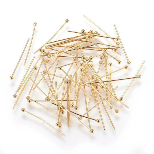 BENECREAT 400PCS 18K Gold Plated Ball Head Pins 22 Gauge/0 BENECREAT 400PCS 18K Gold Plated Ball Head Pins 22 Gauge/0