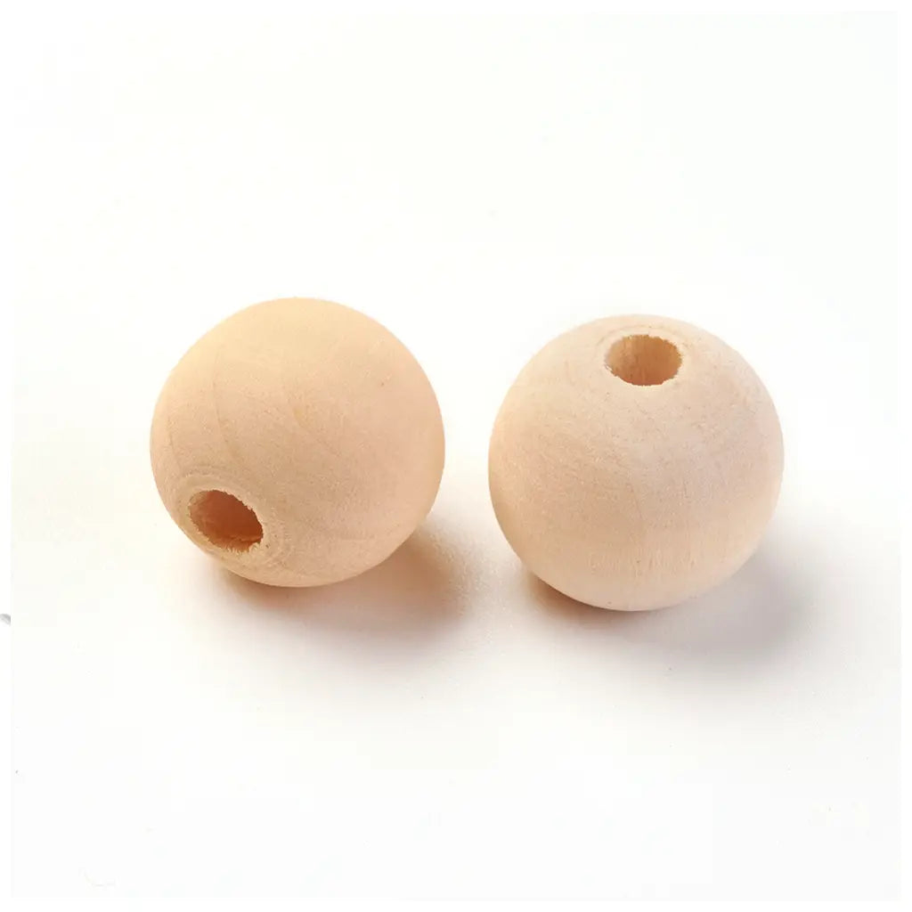 Unfinished Wood Beads, Natural Wooden Loose Beads Spacer Beads, Lead Free, Round, Moccasin, 8mm/10mm/12mm/14mm/16mm, Hole: 2~3mm (Pack of 10 beads)