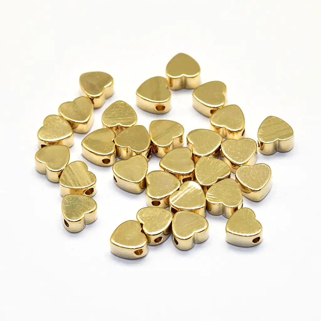 brass heart beads