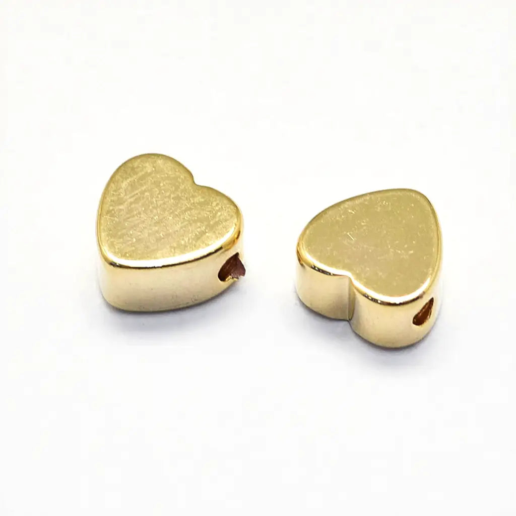 gold plated heart beads