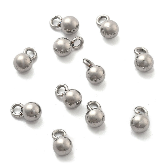 304 Stainless Steel Charms, Round Charm, Stainless Steel Color | Pack of 1