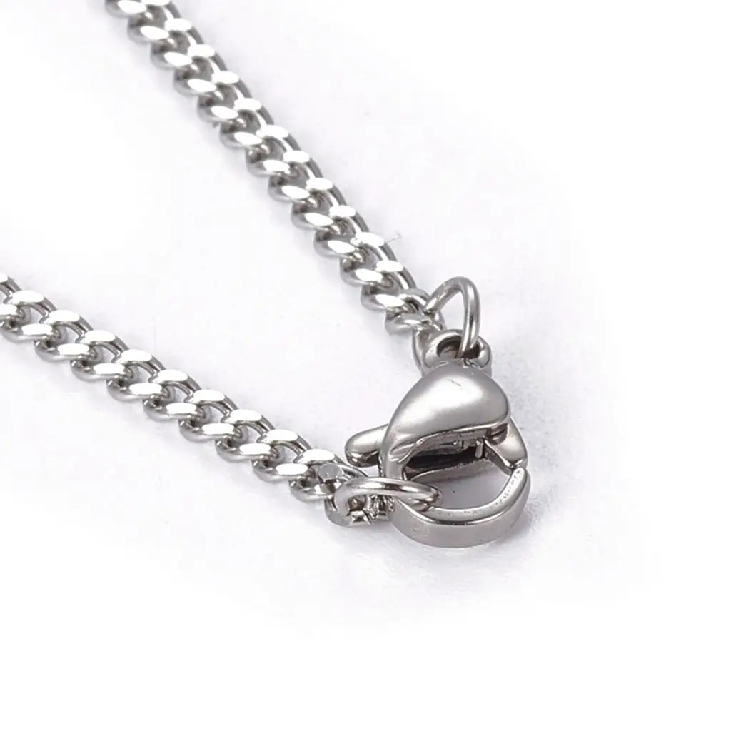 Non-Tarnish 304 Stainless Steel Curb Chain Necklaces, with Lobster Clasps, Stainless Steel Color | Pack of 1