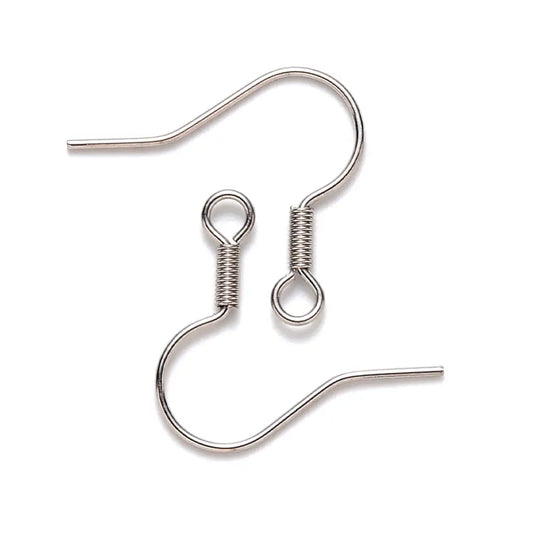 Tarnish Resistant 304 Stainless Steel Earring Hooks, Ear Wire, with Horizontal Loop, Stainless Steel Color | Sold in pairs