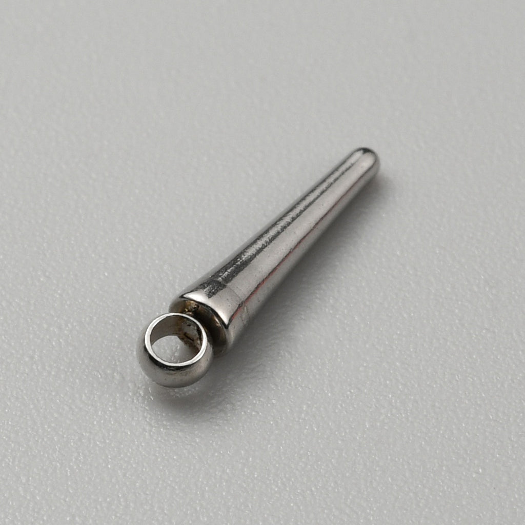 304 Stainless Steel Charms, Spike/Cone Charm, Stainless Steel Color | Pack of 1