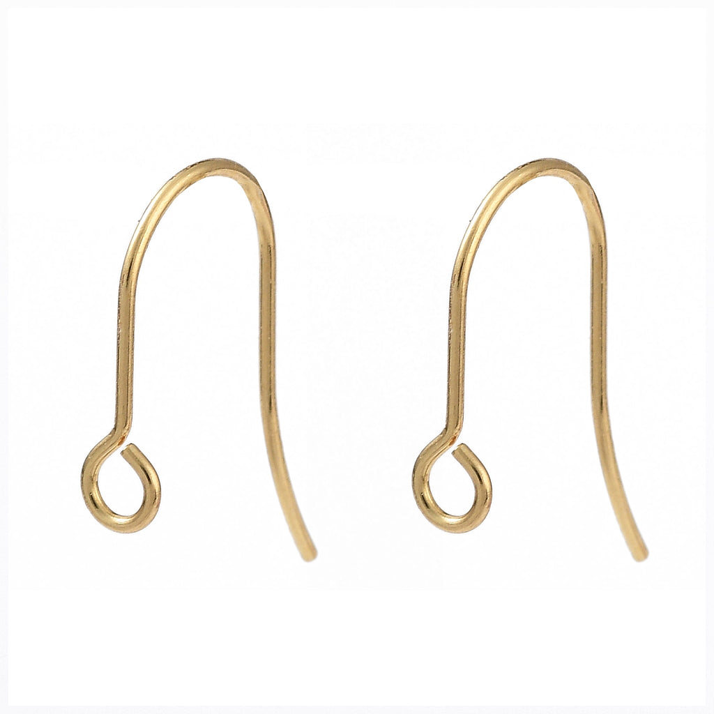 316 Surgical Stainless Steel Earring Hooks, Ear Wire, with Loops, Real 18K Gold Plated, 18x15mm, Hole: 2mm, 21 Gauge, Pin: 0.7mm |Sold